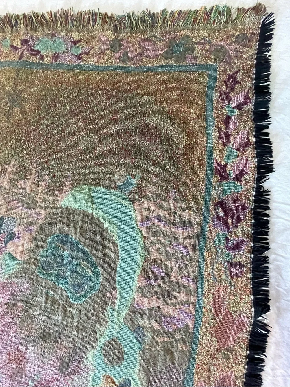 Betty Smith Whiteaker The Season of Giving Holiday Tapestry Throw Fringe Cotton